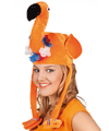 Oranje supporter hoed flamingo.Oranje hoeden & petten