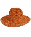 Zomerse oranje rieten hoed voor dames.Oranje hoeden & petten