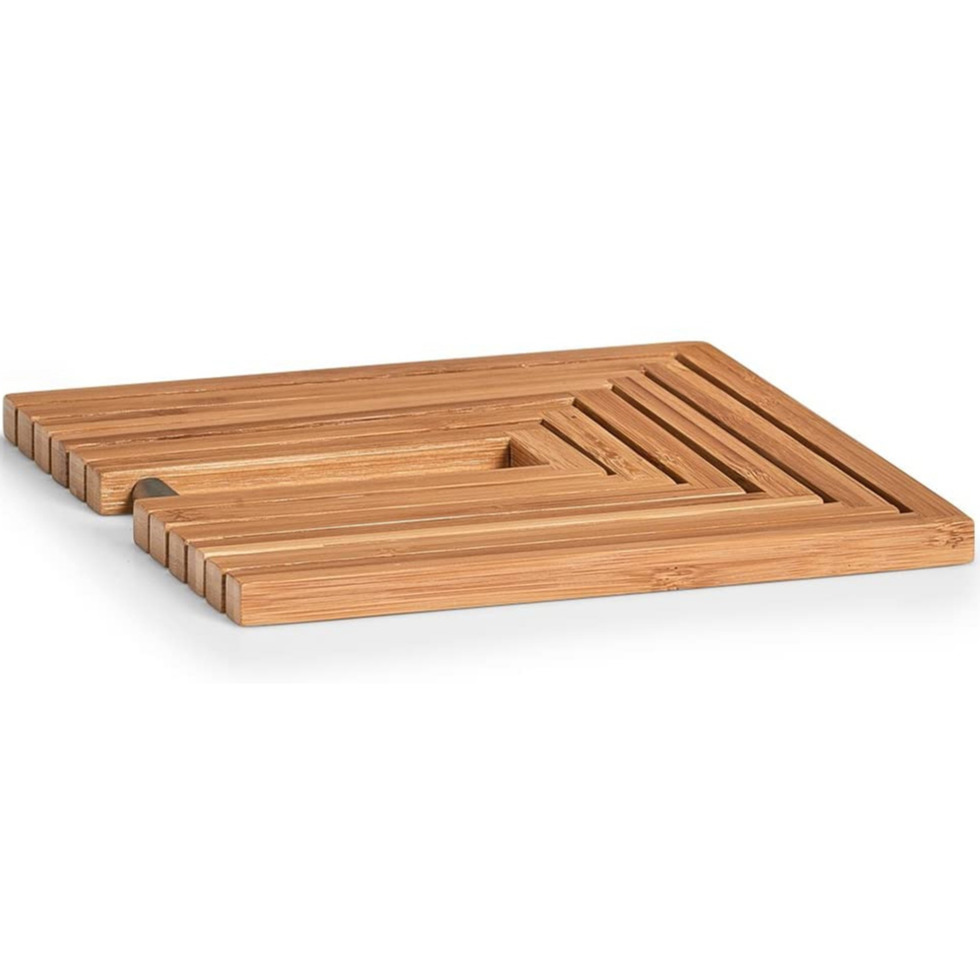 1x Bamboe houten pannenonderzetters uitklapbaar 19-34 x 19 cm