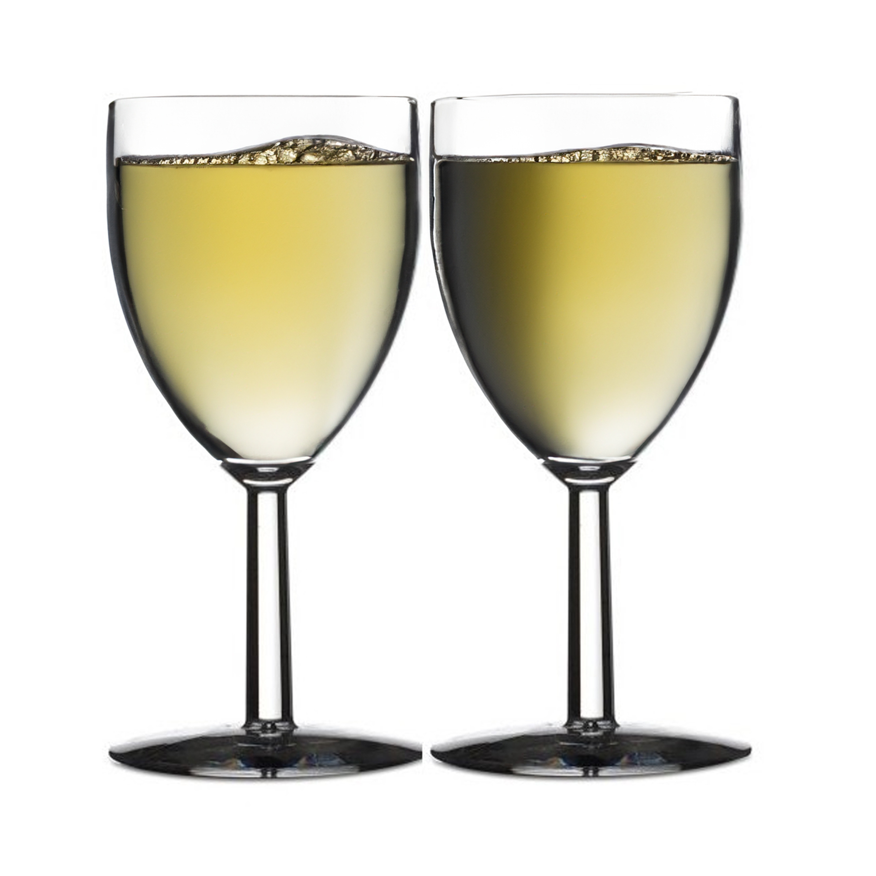 2x Witte wijn glazen van kunststof 200 ml