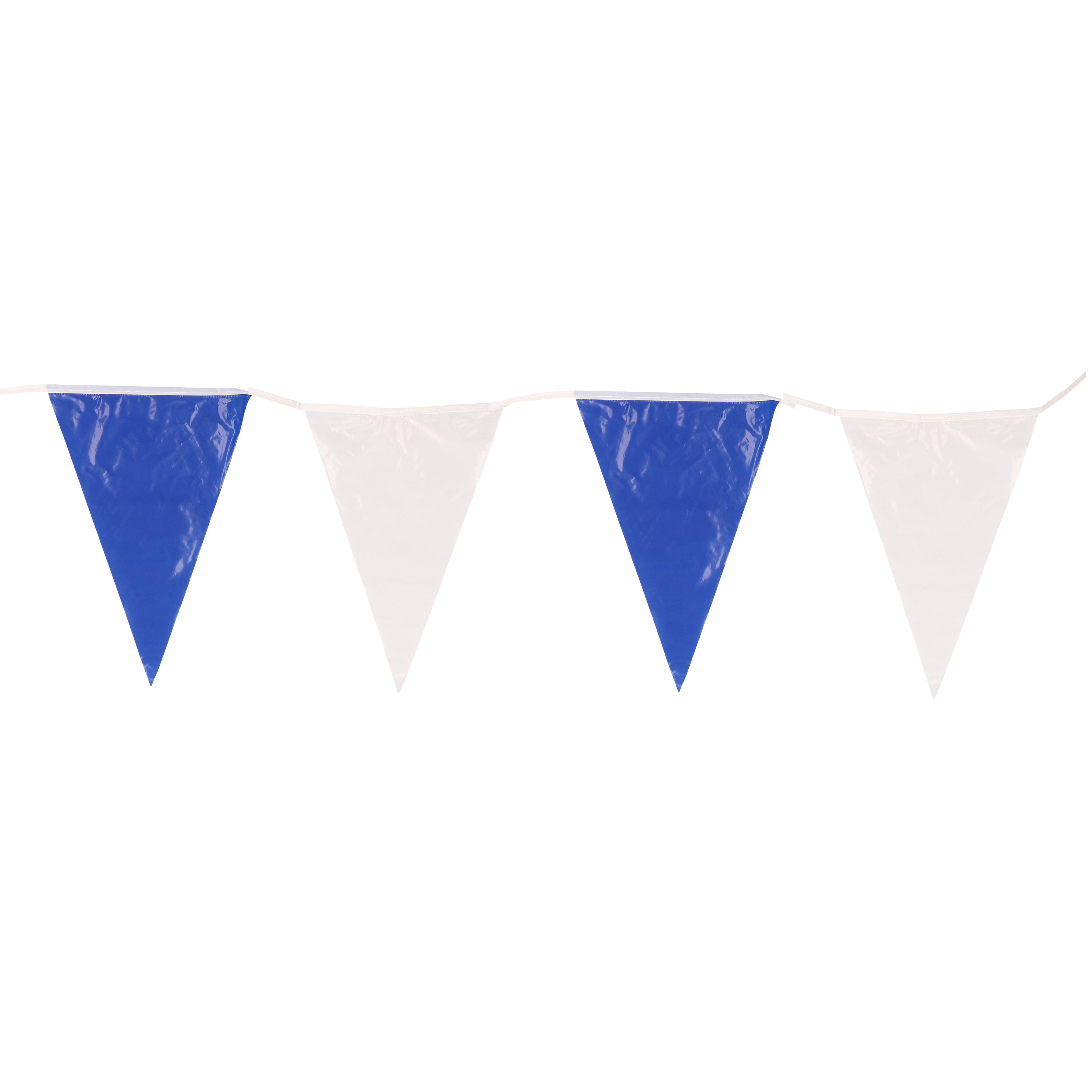 3x Plastic buiten vlaggetjes blauw-wit