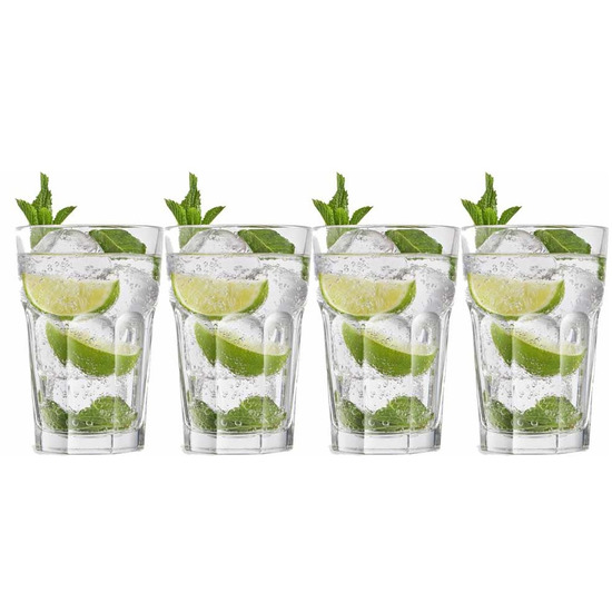 4x Cocktailglazen-Mojito glazen transparant 410 ml