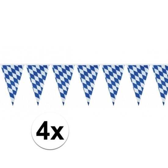 4x Plastic Bayern vlaggenlijn 10 meter