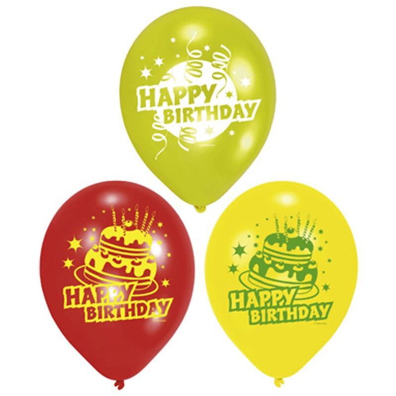 6x stuks Happy Birthday ballonnen 23 cm