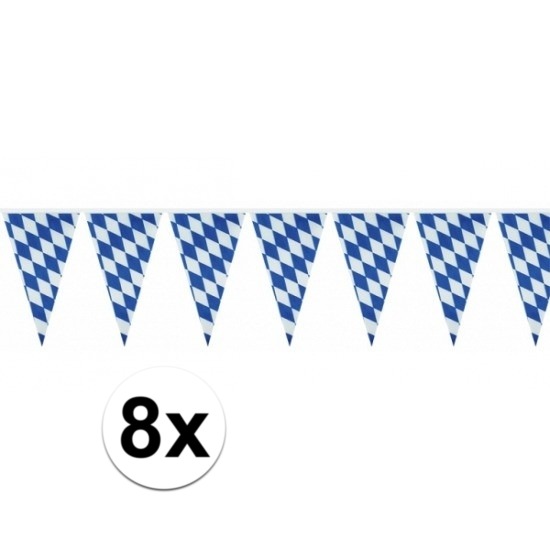 8x Plastic Bayern vlaggenlijn 10 meter