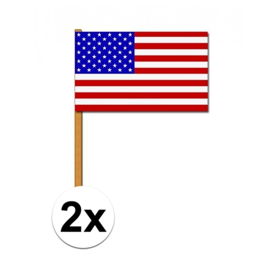 Amerikaans zwaaivlaggetje 2x