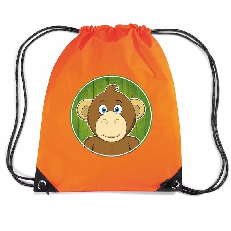 Apen rugtas-gymtas oranje voor kinderen