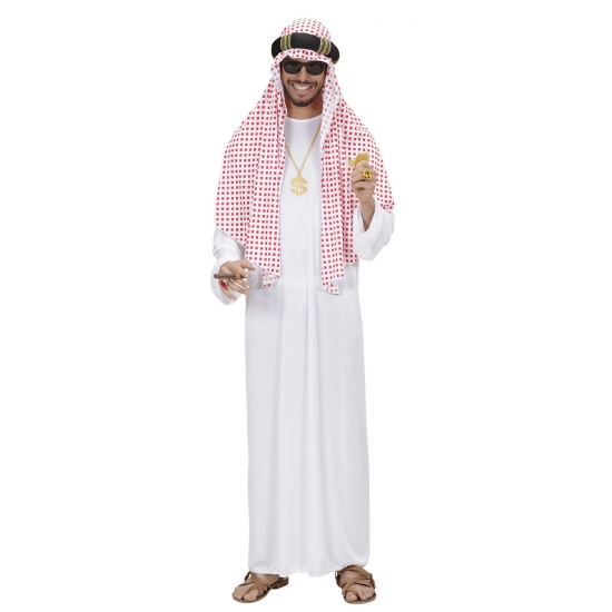 Arabische sjeik kostuum wit deluxe