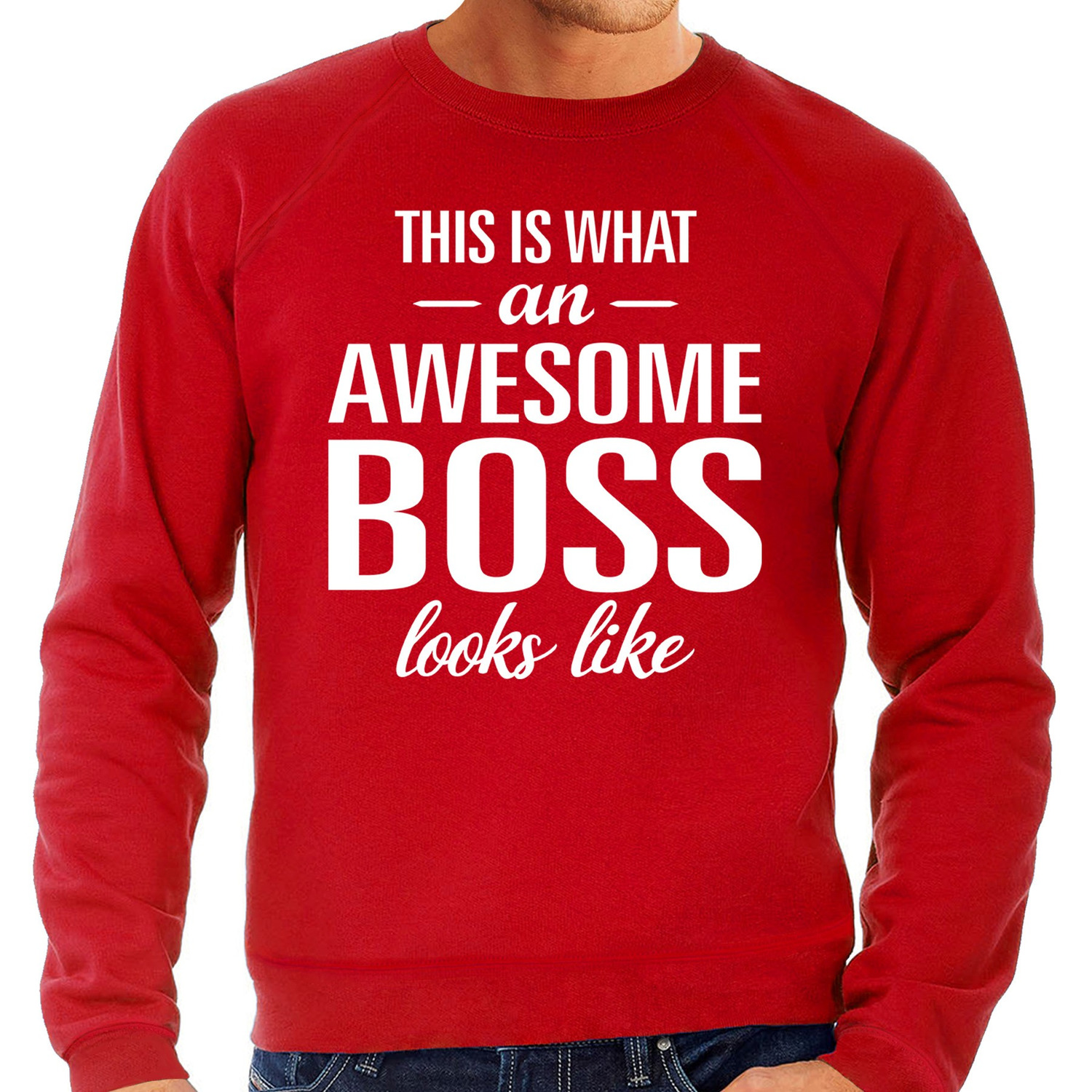 Awesome Boss-baas cadeau sweater rood heren