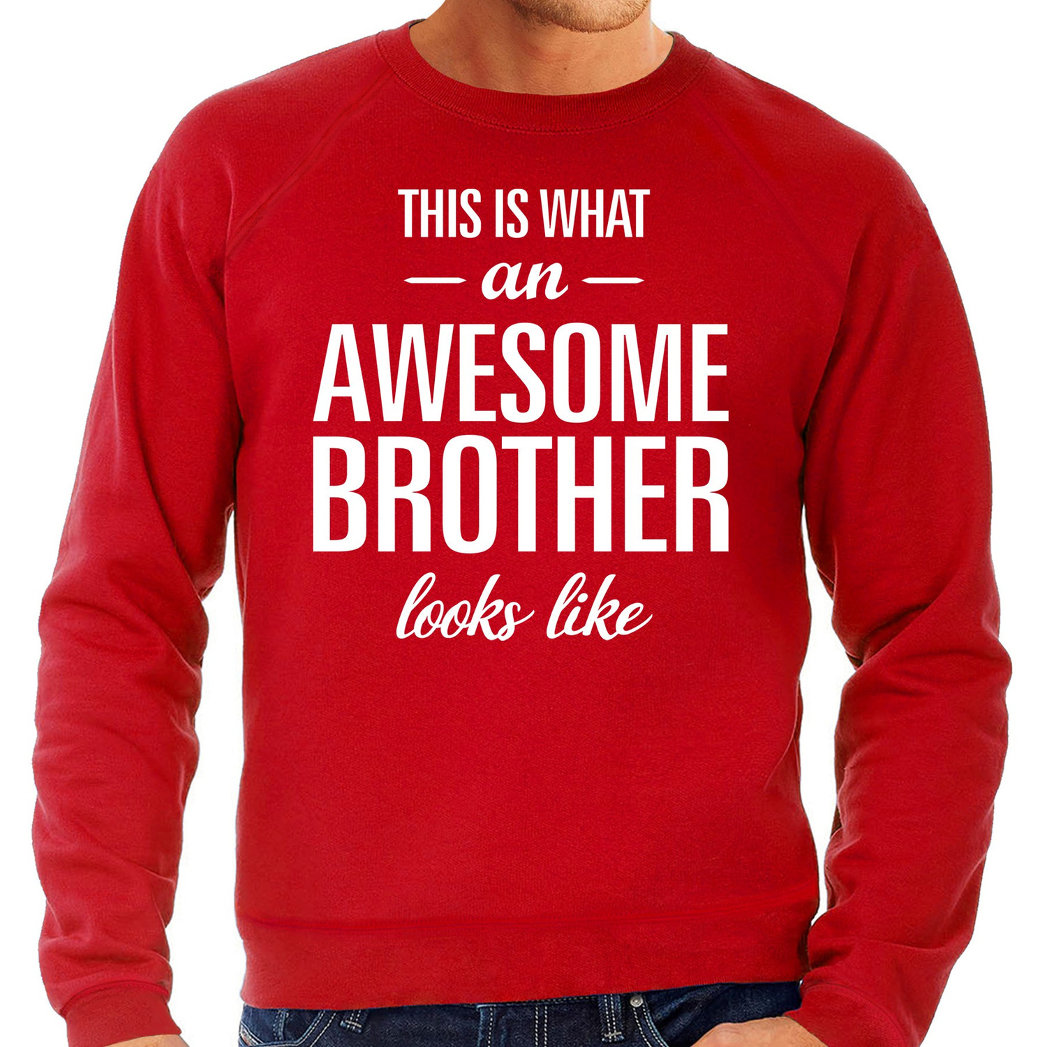 Awesome brother-broer cadeau sweater rood heren