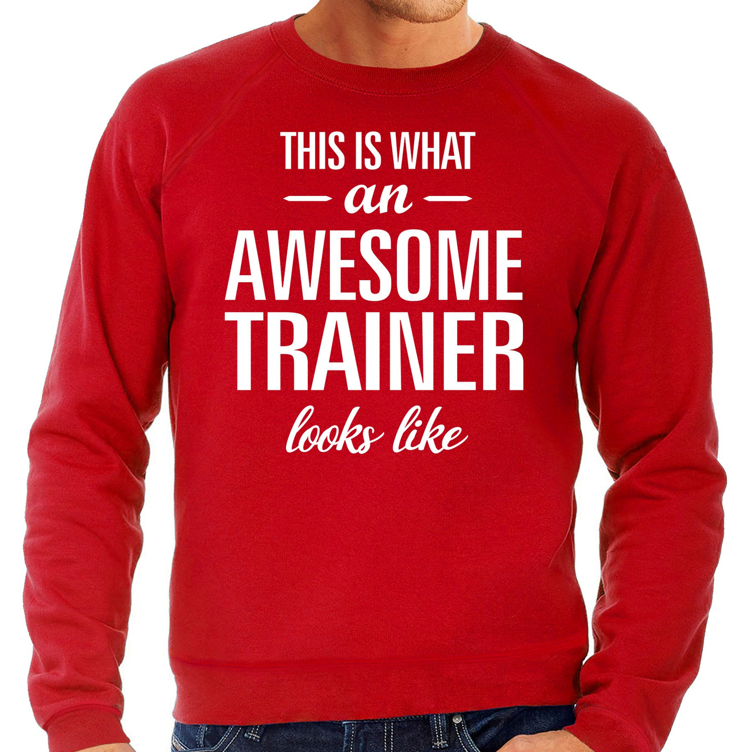 Awesome-geweldige trainer cadeau sweater rood heren