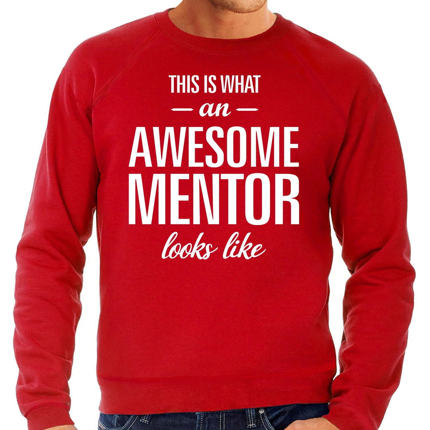 Awesome mentor-leermeester cadeau sweater rood heren