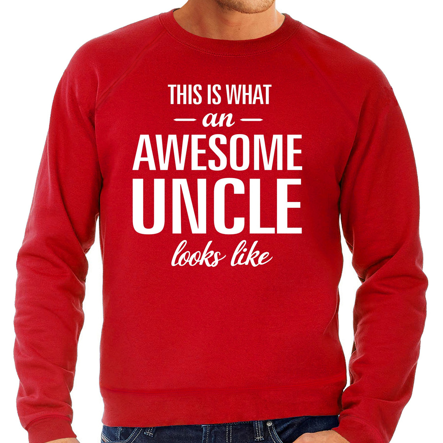 Awesome Uncle-oom cadeau sweater rood heren