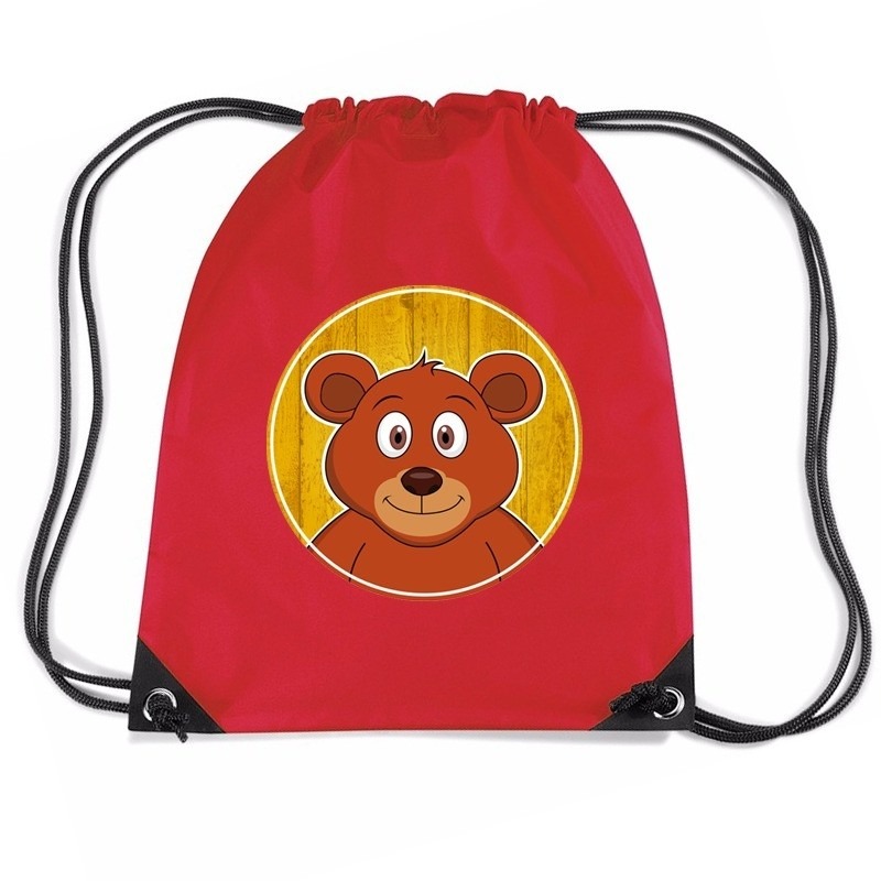 Beren rugtas-gymtas rood voor kinderen