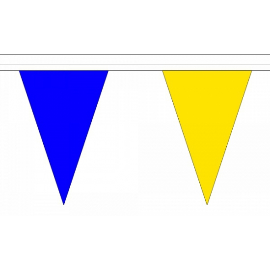 Blauw met gele versiering vlaggenlijn