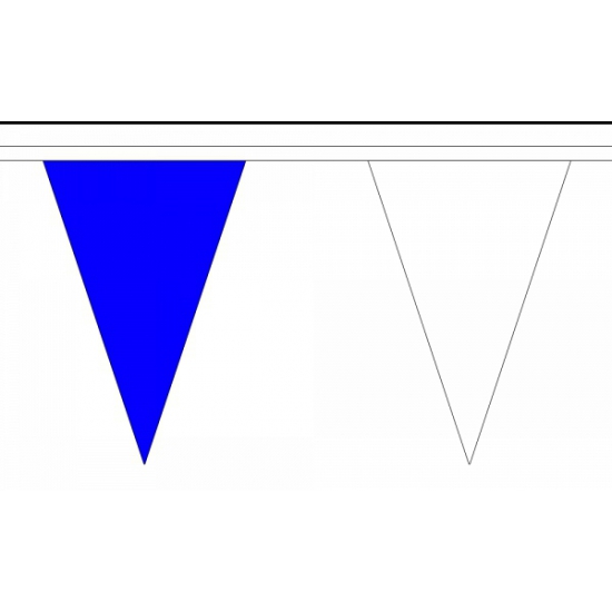 Blauw met witte versiering vlaggenlijn