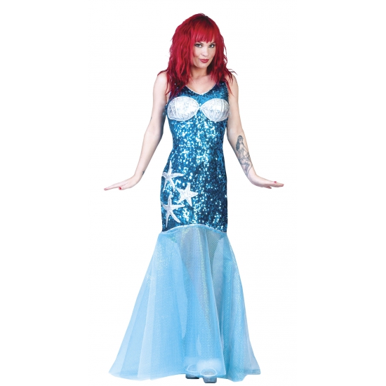 Blauwe zeemeermin jurk