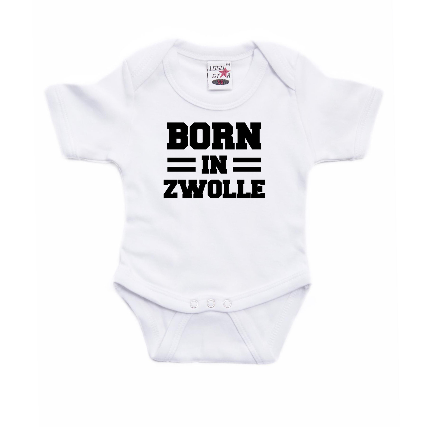 Born in Zwolle cadeau baby rompertje wit jongen-meisje