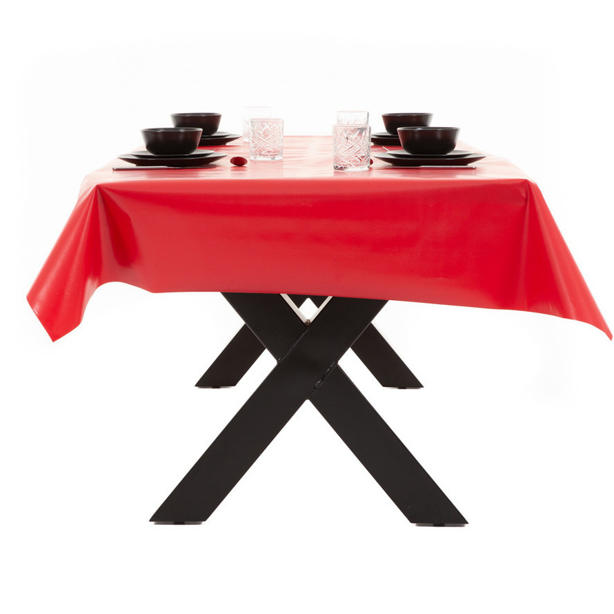 Buiten tafelkleed-tafelzeil rood 140 x 180 cm rechthoekig