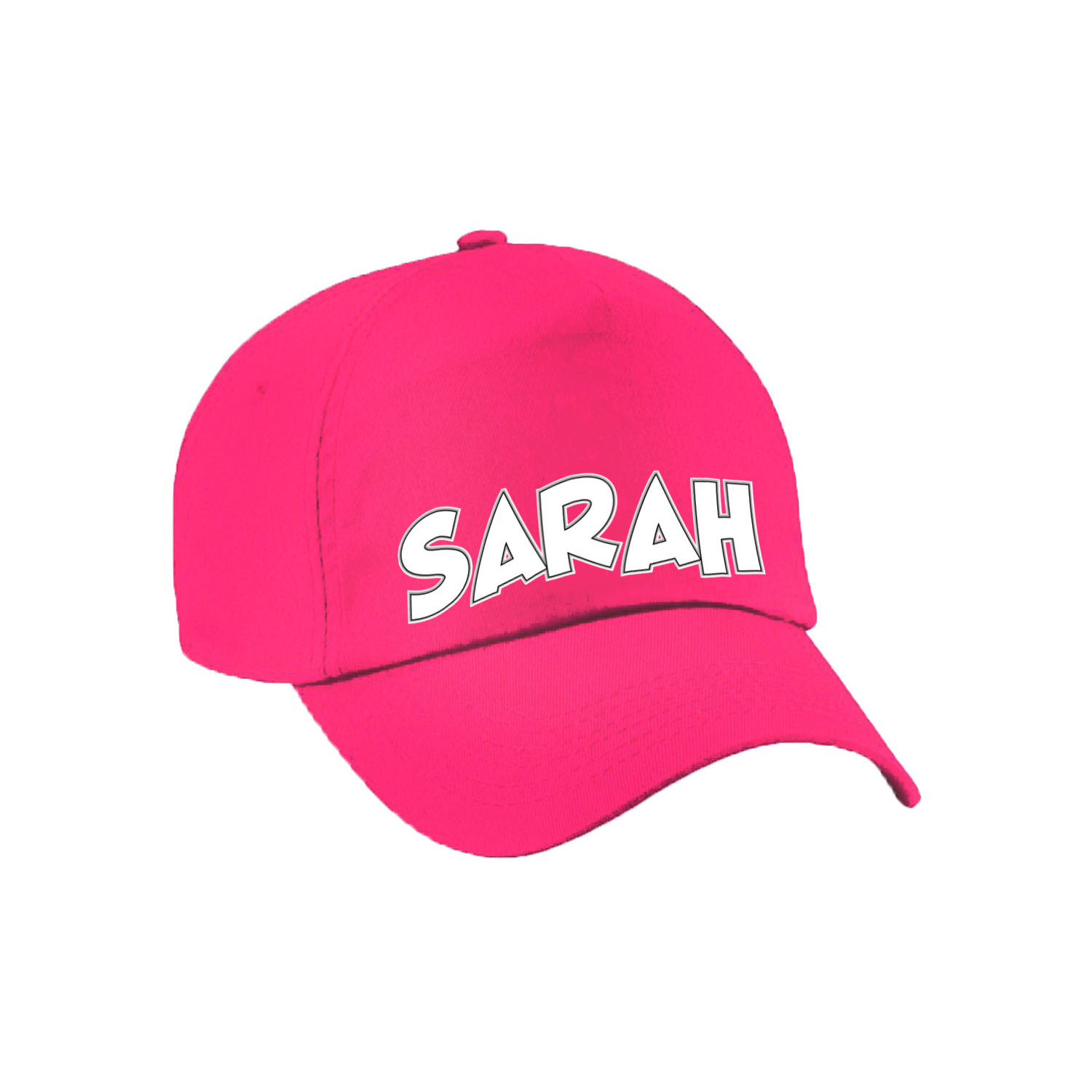 Cadeau pet-cap voor dames Sarah roze vijftig-50 jaar verjaardag