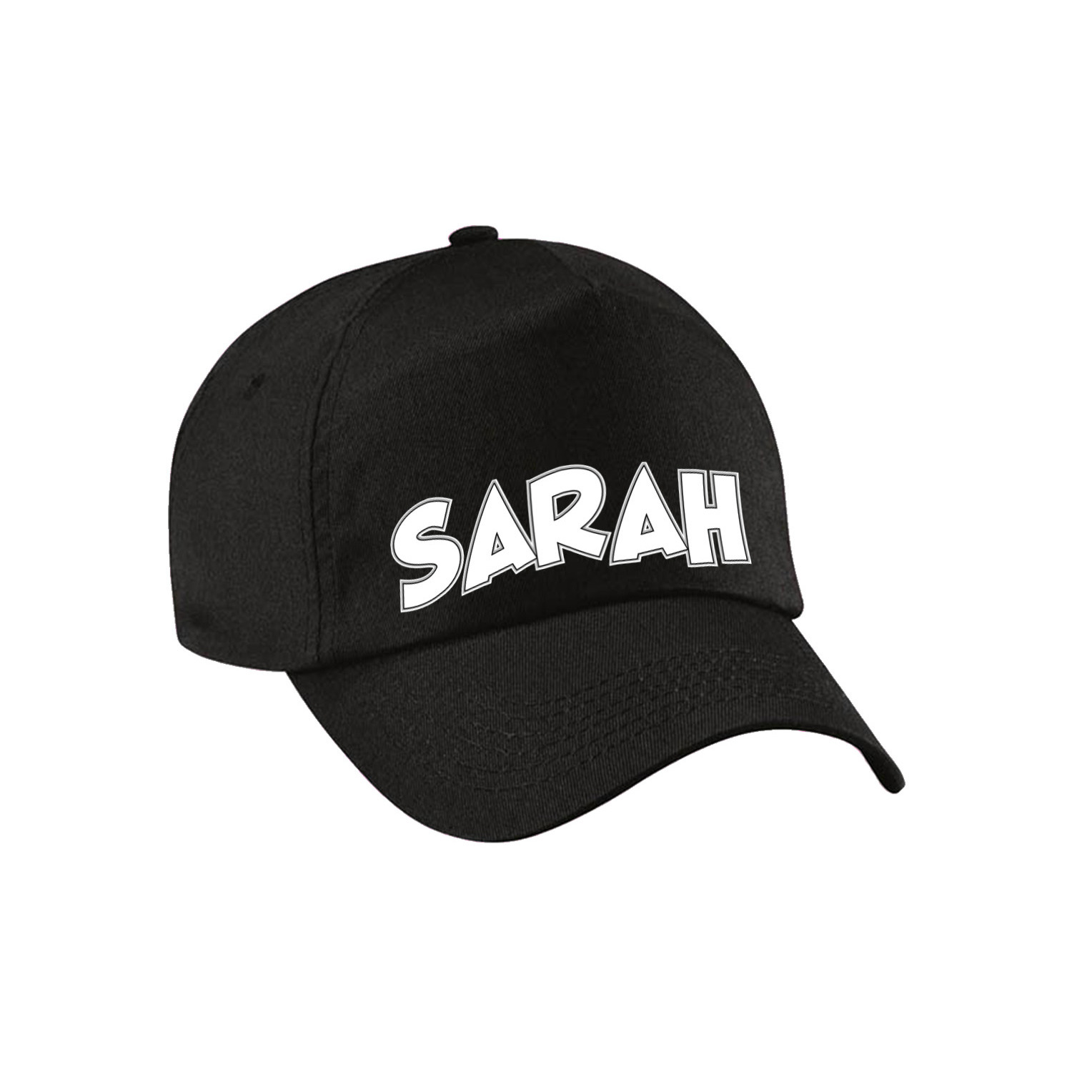 Cadeau pet-cap voor dames Sarah zwart vijftig-50 jaar verjaardag