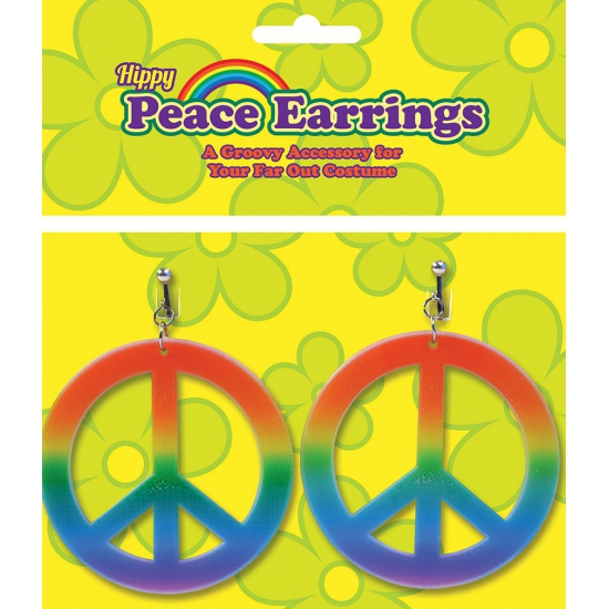 Carnaval Sixties-Hippie-Flower Power Peace oorbellen