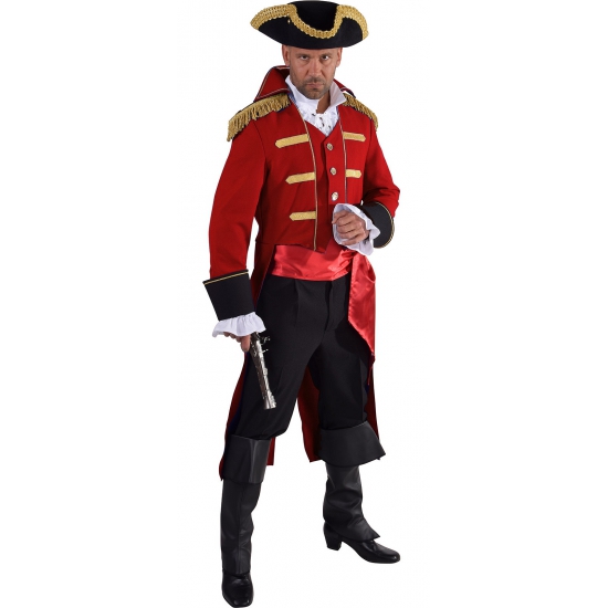 Carnavalskostuum piraat rood voor heren