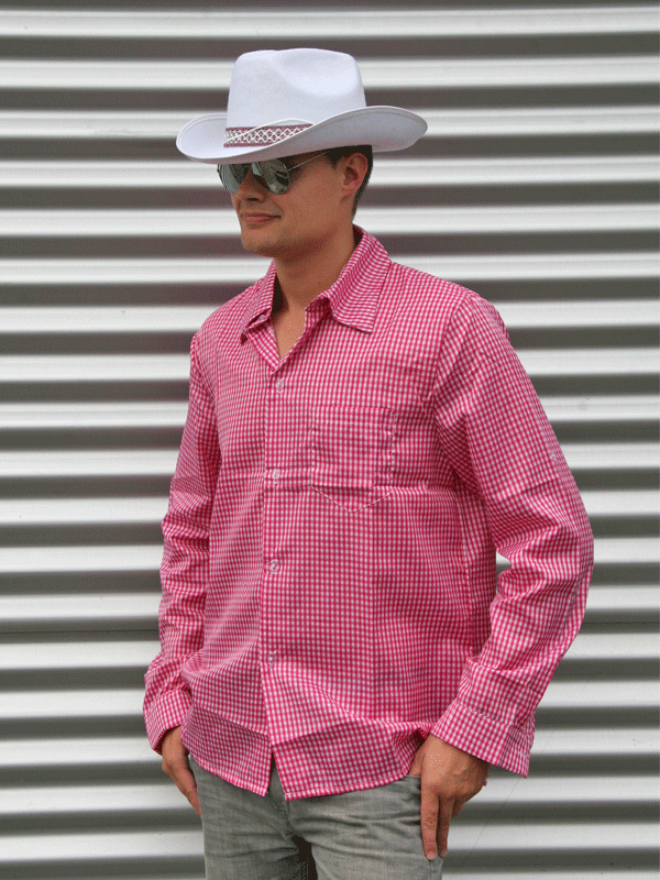 Cowboy overhemd roze met ruit