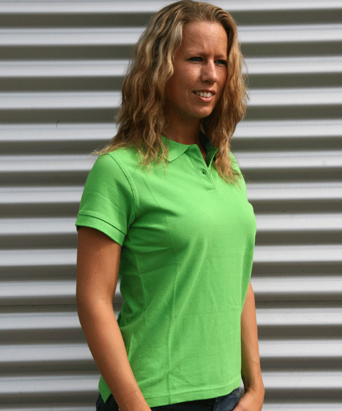 Voordelige lime dames poloshirts