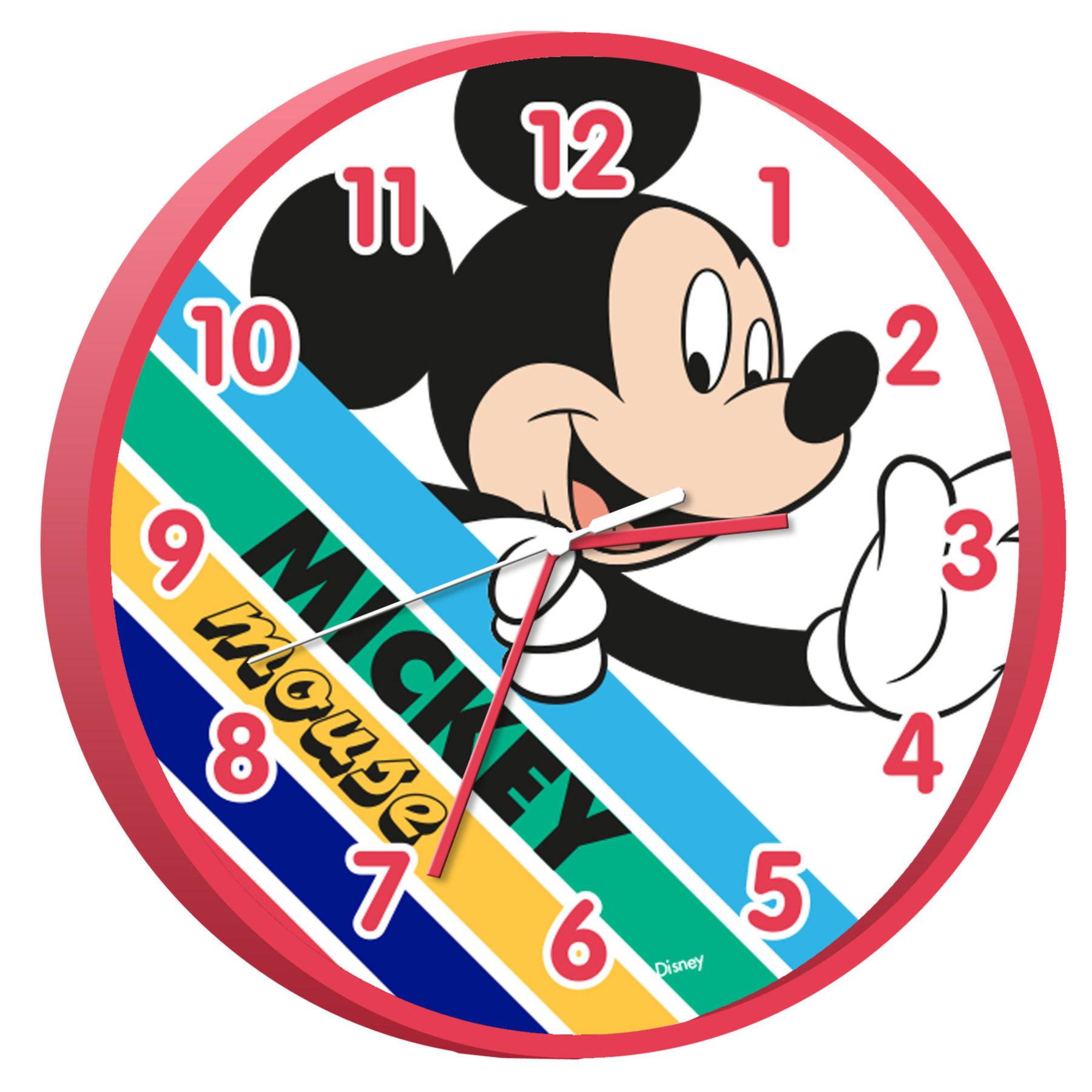 Disney Mickey Mouse wandklok 25 cm voor kinderen