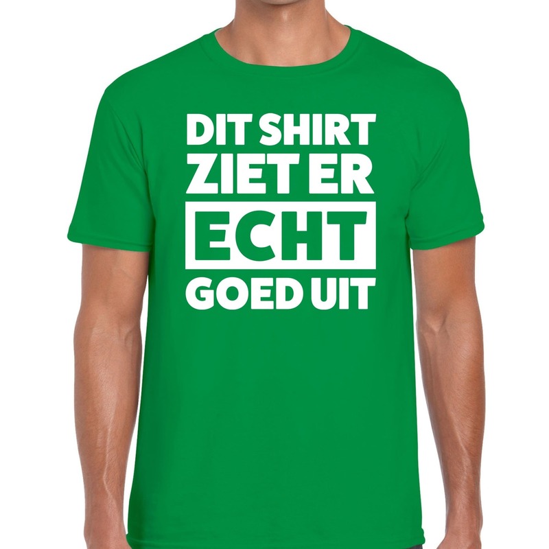 Dit shirt ziet er echt goed uit tekst t-shirt groen heren