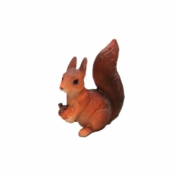 Eekhoorn beeldje met eikel 7,5 cm