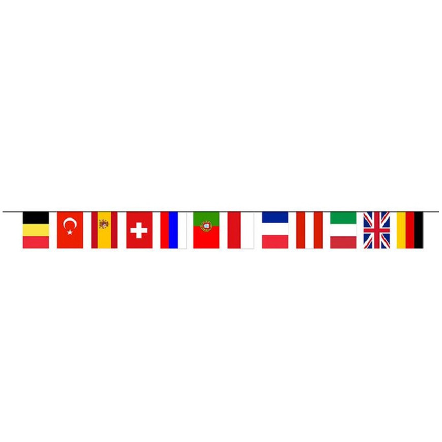 Europese landen vlaggetjes slinger-vlaggenlijn van 5 meter