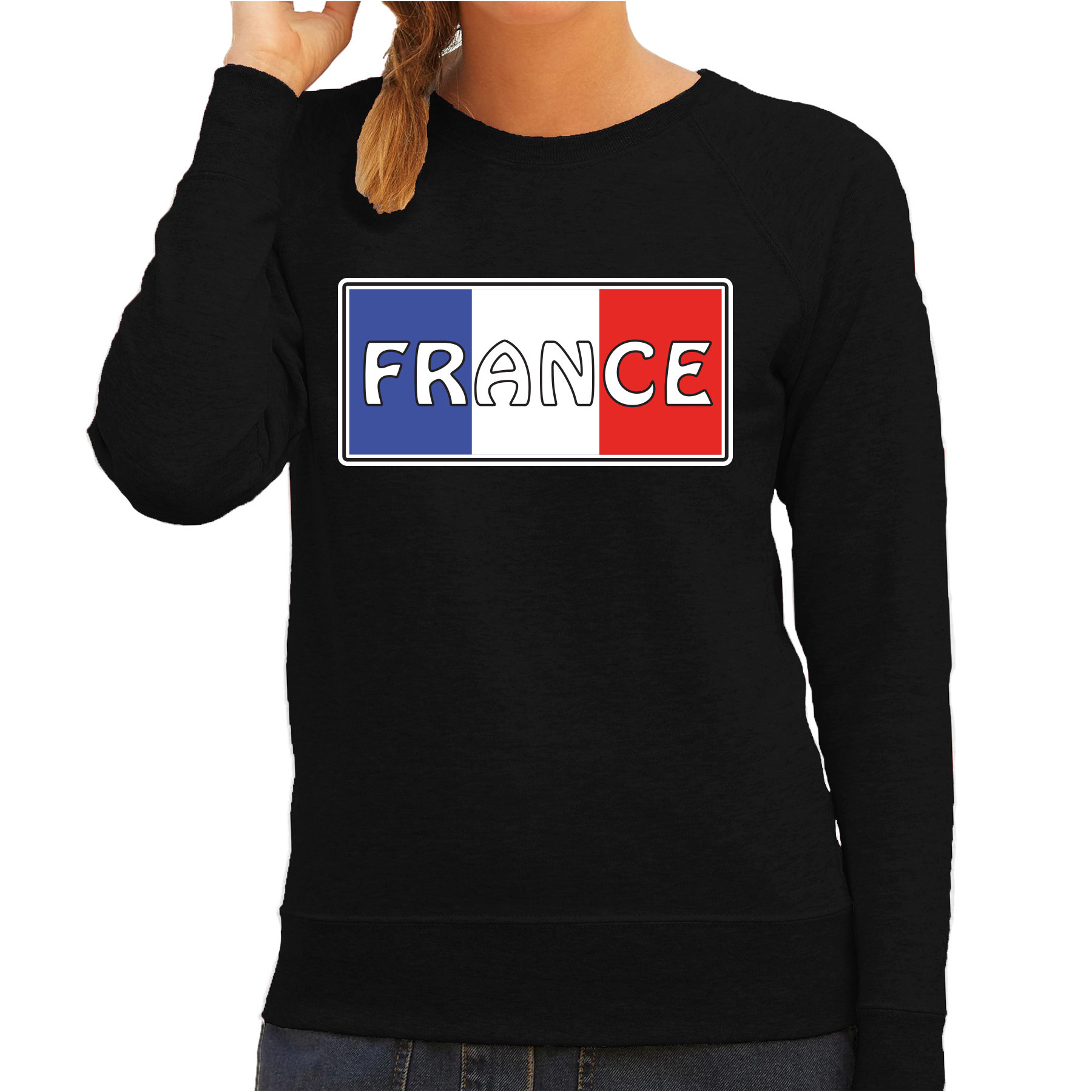 Frankrijk-France landen sweater zwart dames