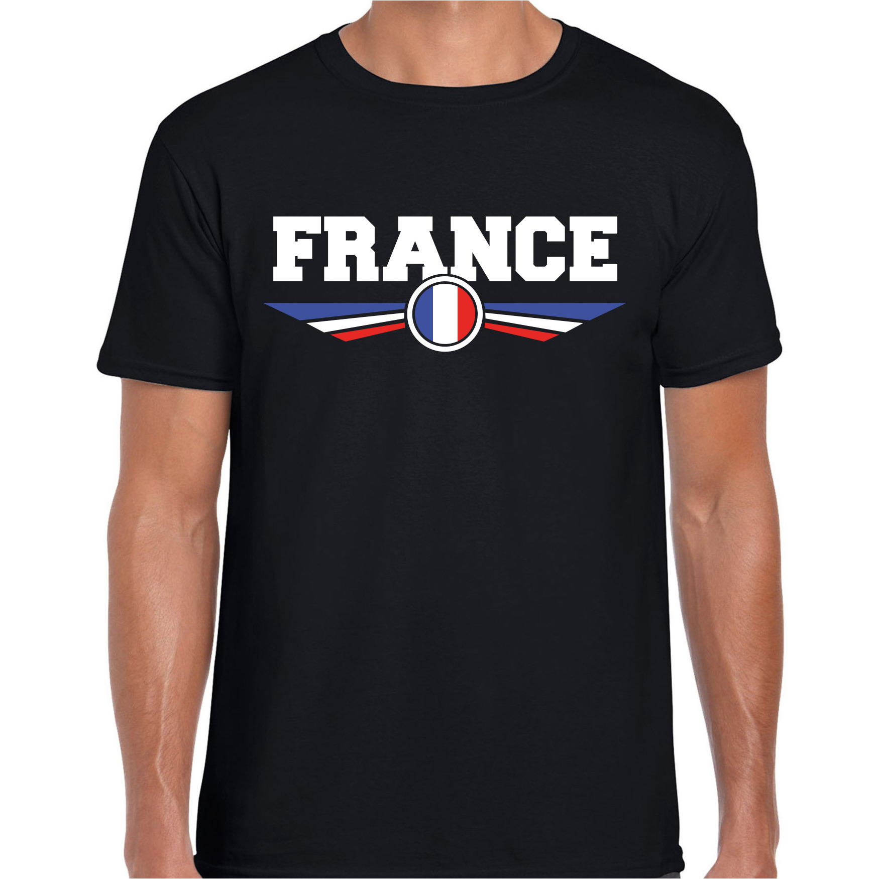 Frankrijk-France landen t-shirt zwart heren