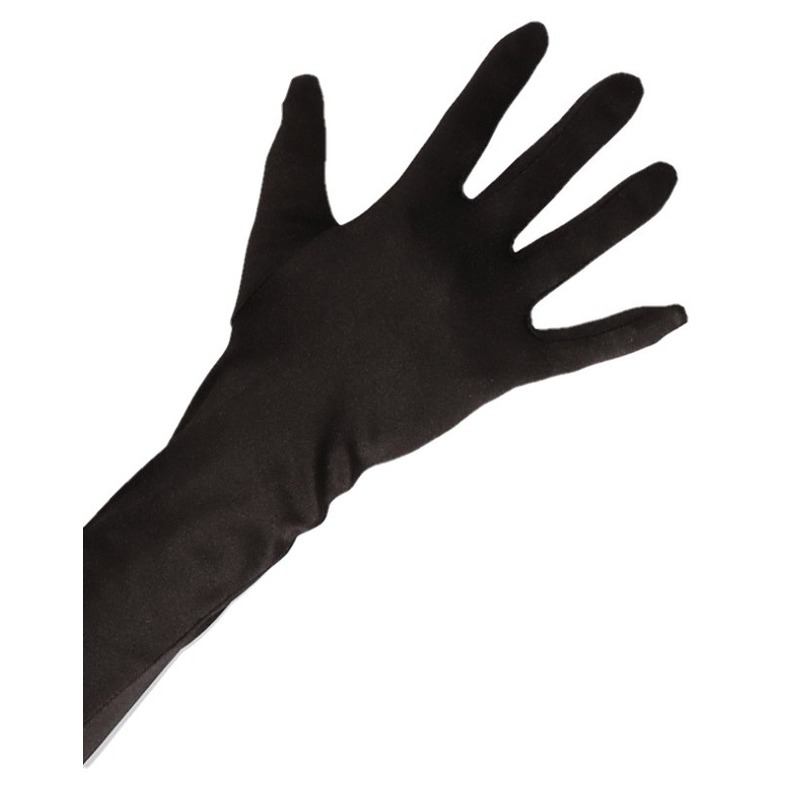 Gala-glamour handschoenen lang zwart voor volwassenen