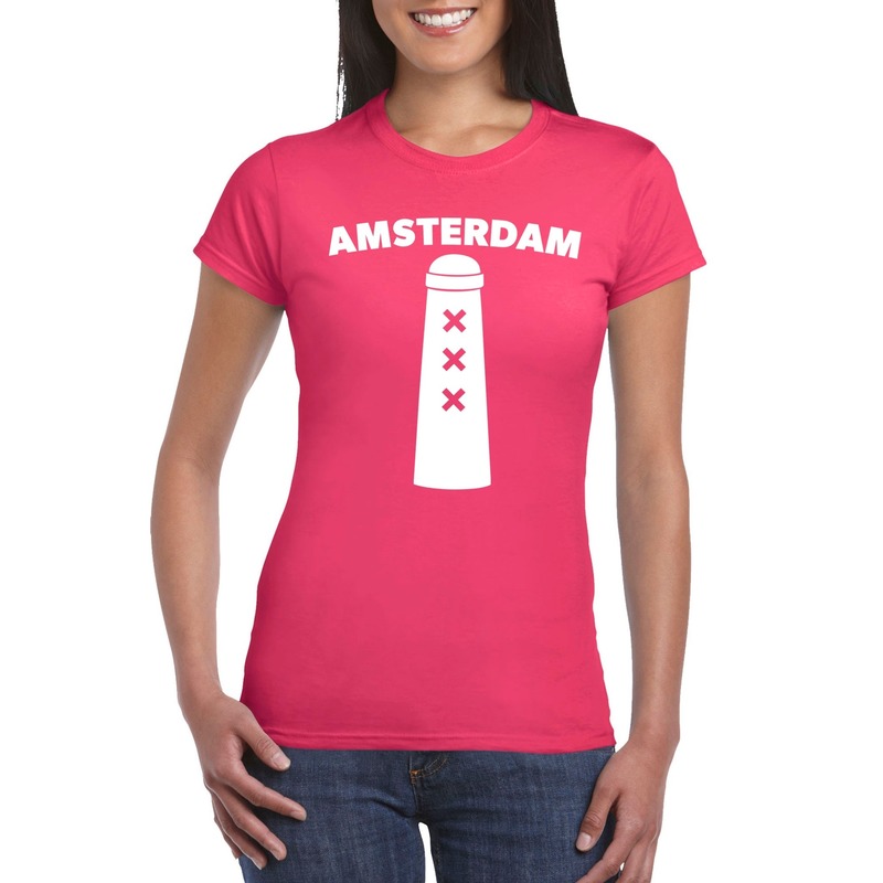 Gay Pride Amsterdammertje shirt roze dames