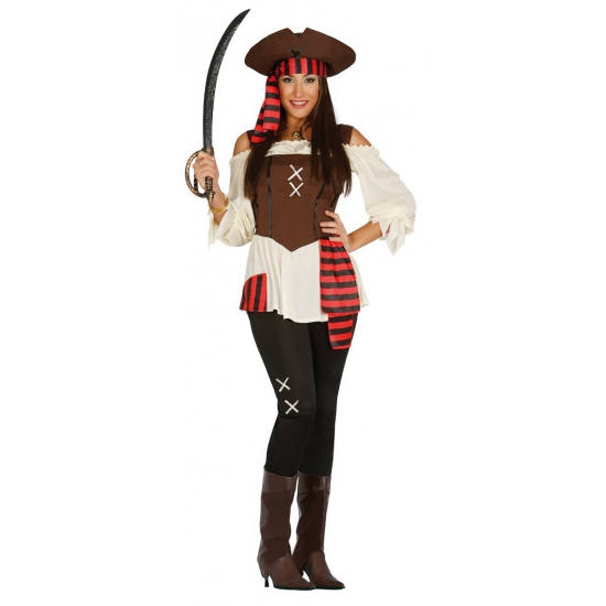 Grote maten dames kostuum piraat