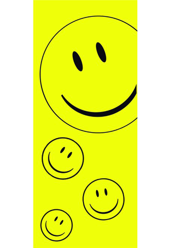 Gele vlag met emoticons 240 x 90 cm