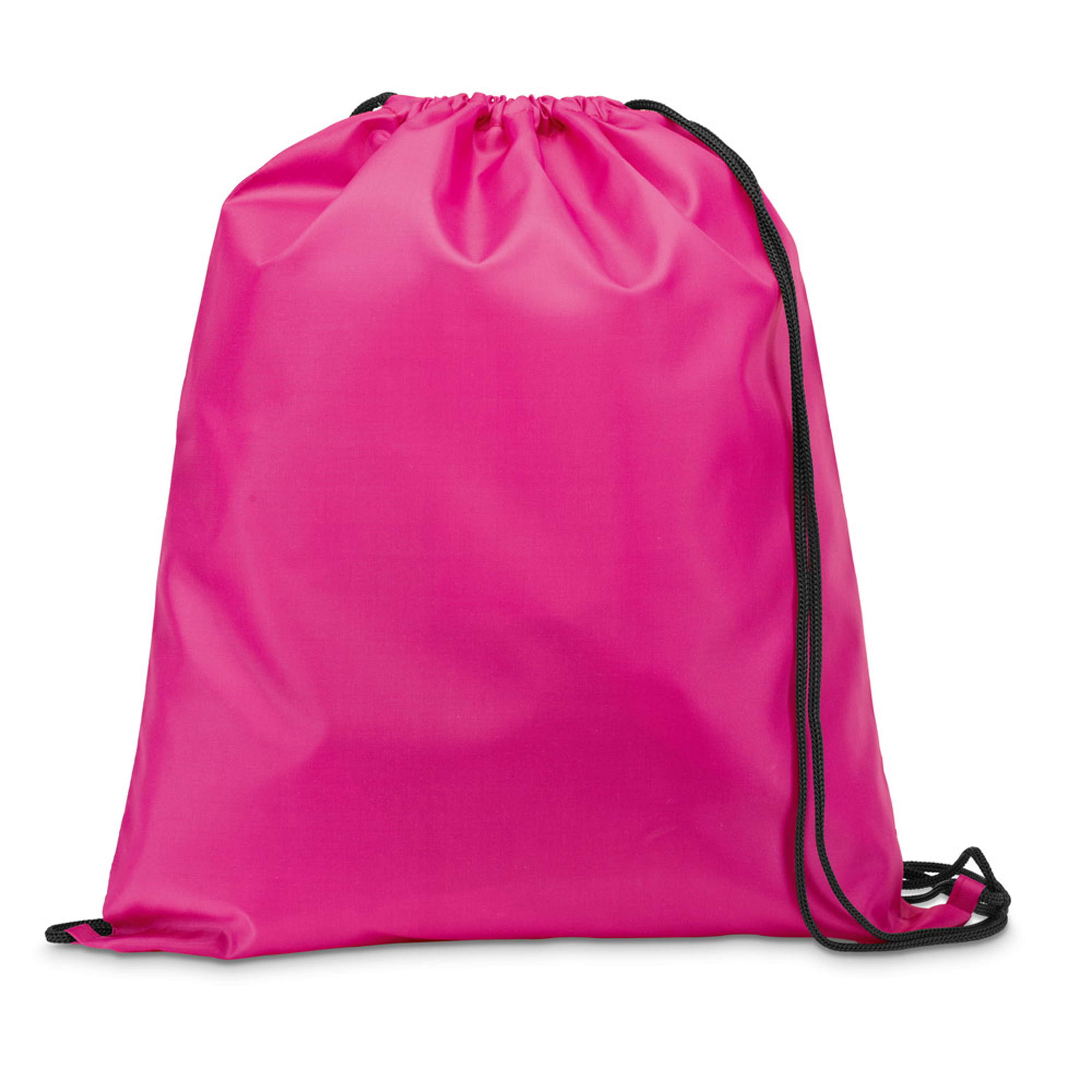 Gymtas-lunchtas-zwemtas met rijgkoord voor kinderen fuchsia roze 35 x 41 cm