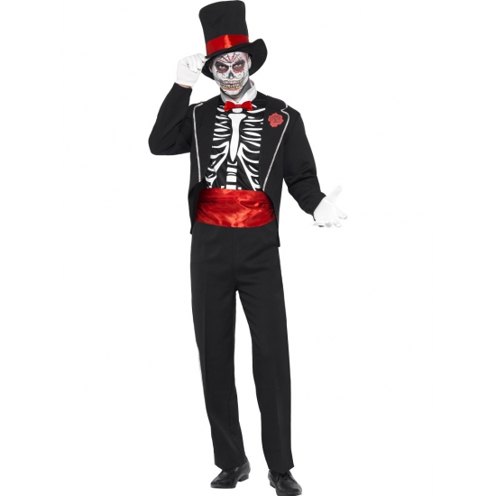 Halloween outfit Day of the Dead voor heren