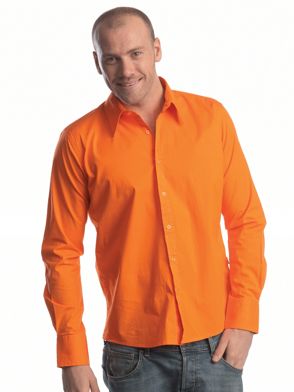 Men casual shirt orange