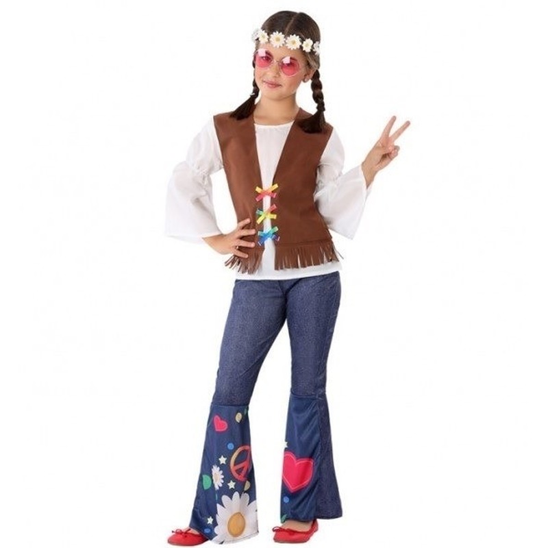 Hippie-Flower Power verkleed kostuum voor meisjes