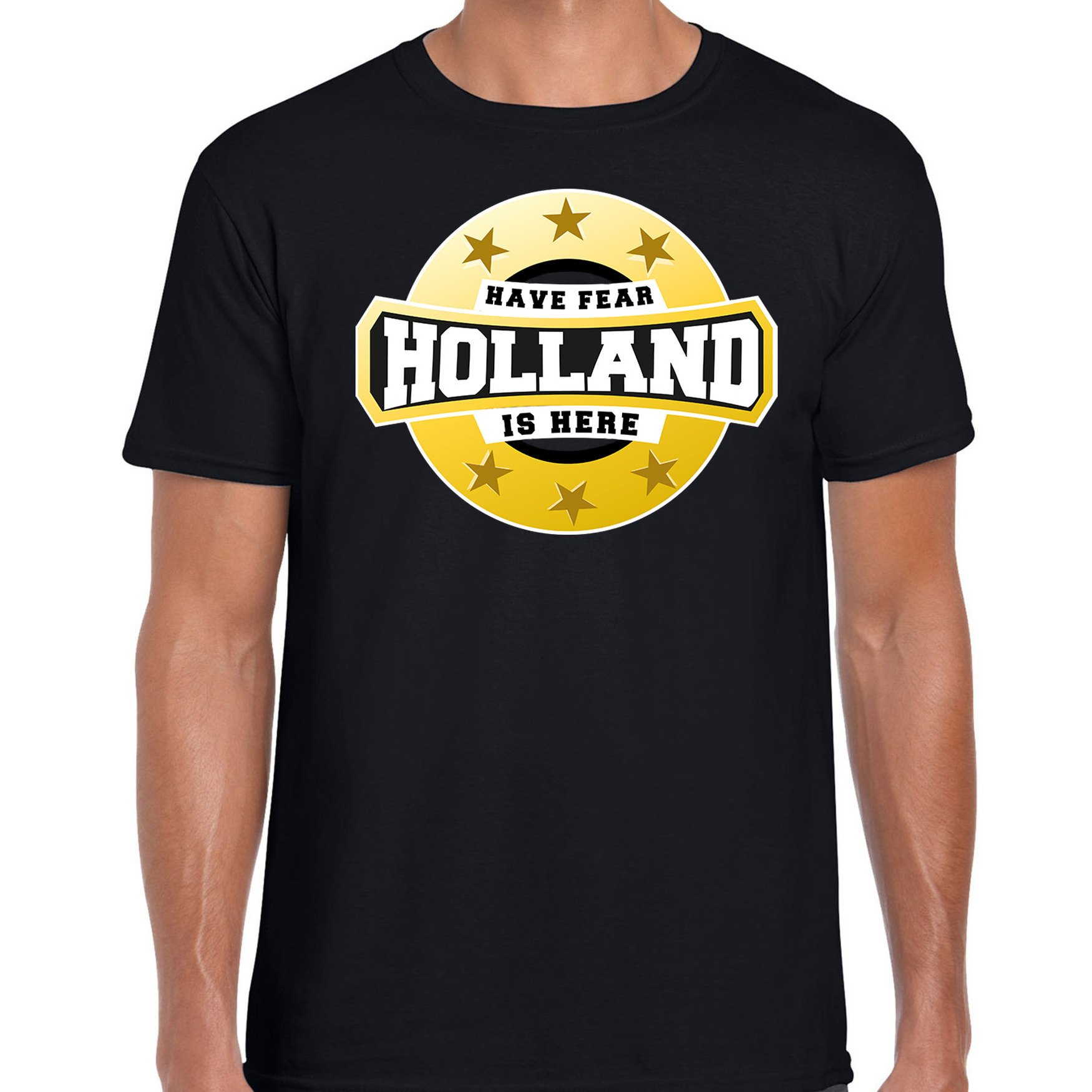 Holland is here t-shirt zwart voor heren