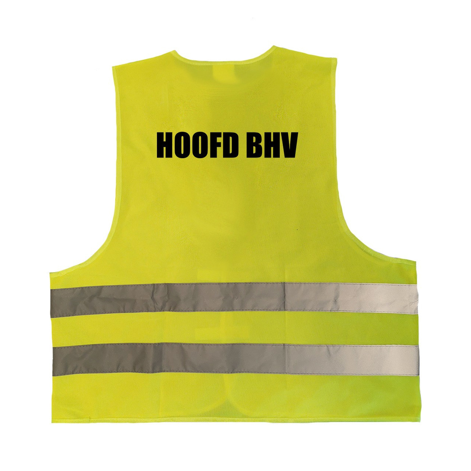 Hoofd BHV vestje - hesje geel met reflecterende strepen voor volwassenen