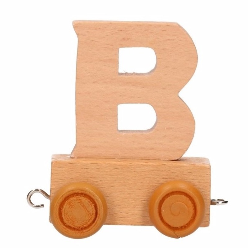 Houten trein met de letter B