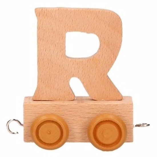 Houten trein met de letter R