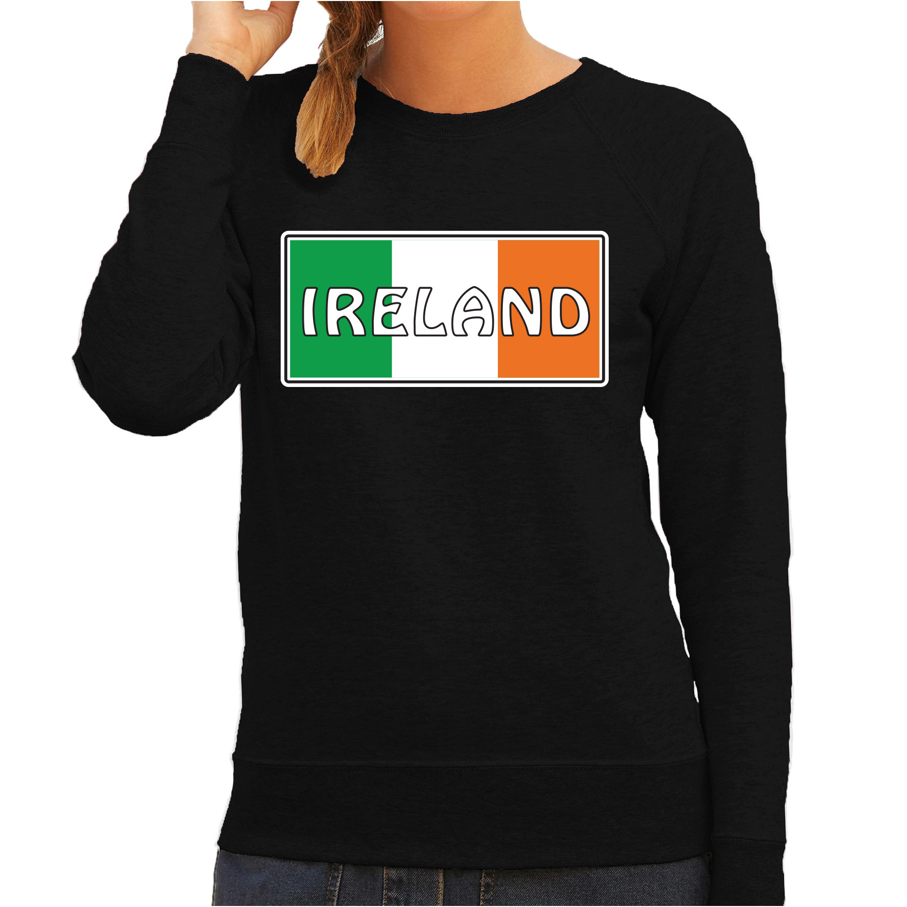 Ierland-Ireland landen sweater zwart dames