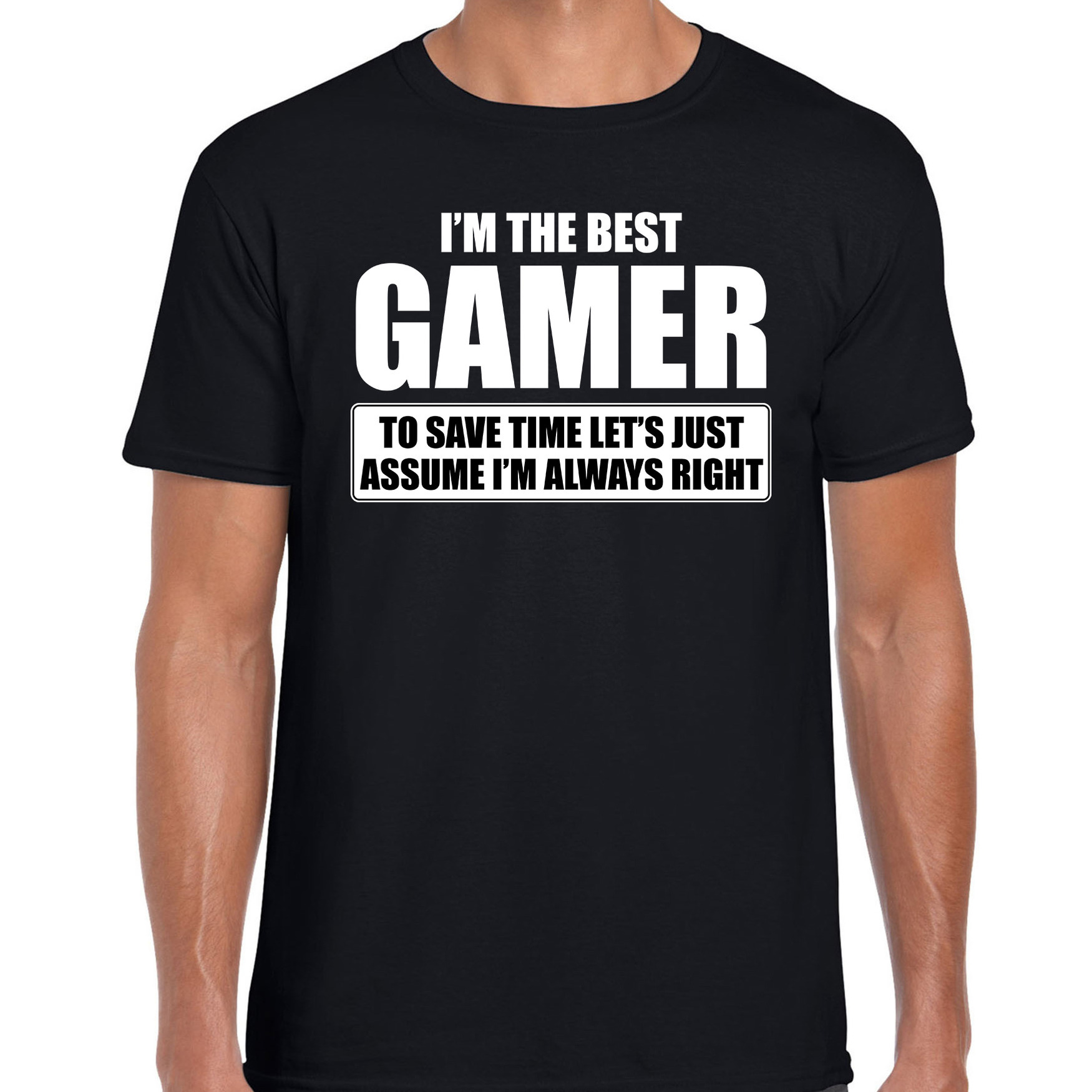 I'm the best gamer t-shirt zwart heren De beste gamer cadeau