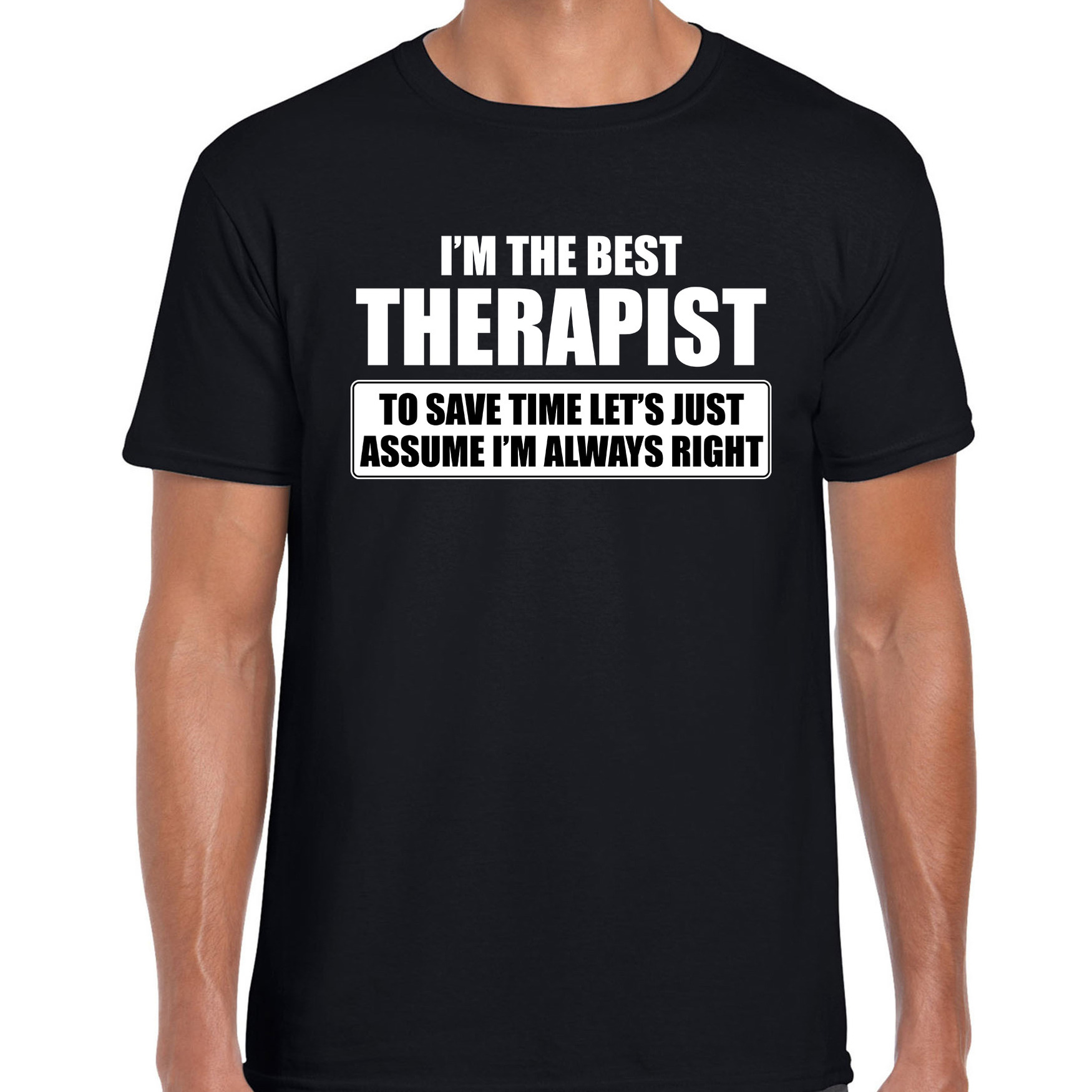 I'm the best therapist t-shirt zwart heren De beste therapeut cadeau